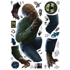 Classic Monsters The Wolf Man Giant Peel & Stick Wall Decals White - RoomMates