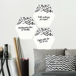 Doodle Dry Erase Hexagon Peel And Stick Wall Decal - RoomMates