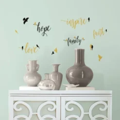Inspirational Words With Birds Peel And Stick Wall Decal - RoomMates