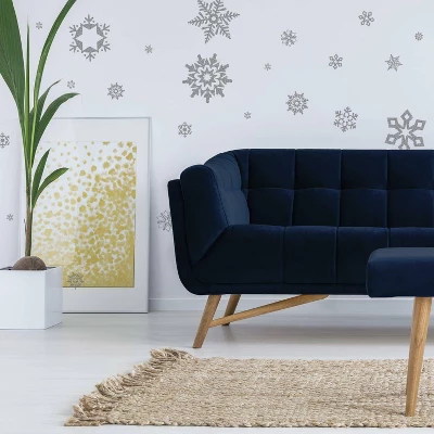 Glitter Snowflakes Peel And Stick Wall Decal Gray - RoomMates - Image 3