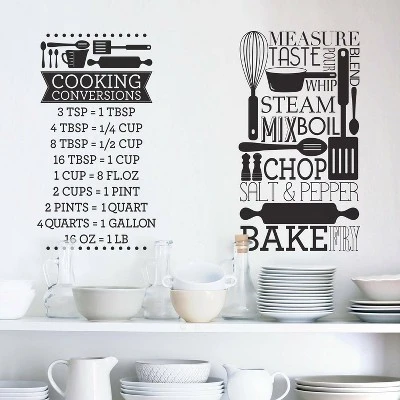 Cooking Conversions Peel And Stick Wall Decal Black/White - RoomMates - Image 2