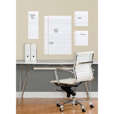 Notebook Paper Dry Erase Peel And Stick Giant Wall Decal White - RoomMates - Image 3