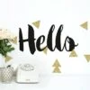 Hello Quote With Glitter Triangles Peel And Stick Wall Decal Black/Gold - RoomMates
