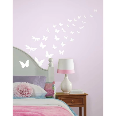 Butterflies And Dragonflies Glow In The Dark Wall Decal White - RoomMates - Image 5