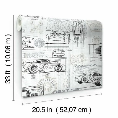 Disney Pixar Cars Schematic Peel And Stick Wallpaper - RoomMates - Image 4