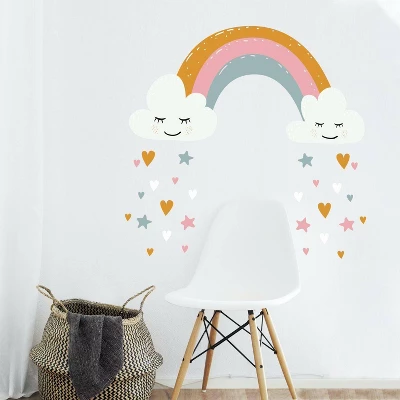 Rainbow/Hearts Peel And Stick Giant Wall Decal - RoomMates