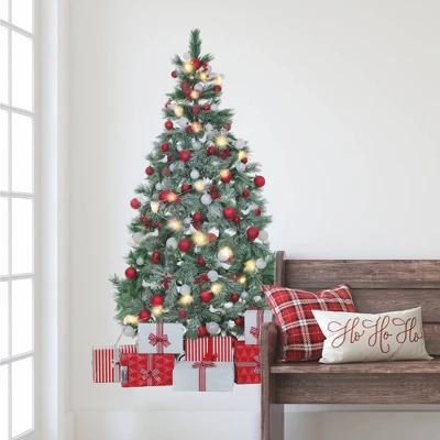 Christmas Tree Giant Peel & Stick Wall Decals With String Lights Green - RoomMates - Image 3