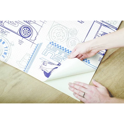 Disney Pixar Cars Schematic Peel And Stick Wallpaper Blue - RoomMates - Image 3