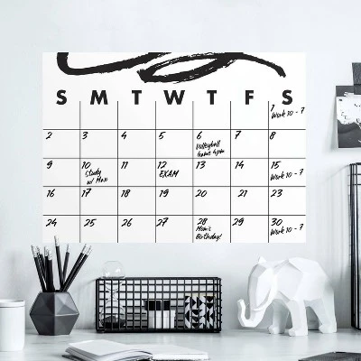 Doodle Dry Erase Calendar Peel And Stick Giant Wall Decal Black - RoomMates - Image 2