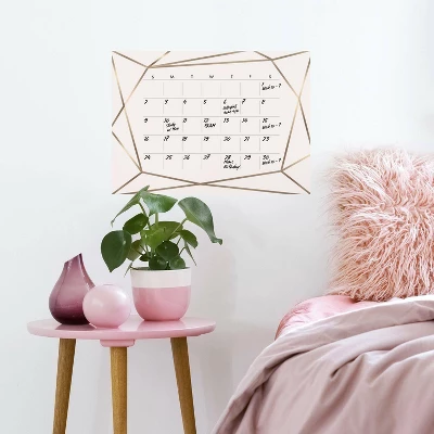 Blush Beauty Dry Erase Calendar Peel And Stick Giant Wall Decal Pink/Gold - RoomMates - Image 2