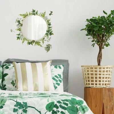 Fern Peel And Stick Decal With Circle Mirror - RoomMates