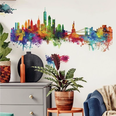 New York City Skyline Peel And Stick Giant Wall Decal - RoomMates