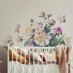 Floral Bouquet Peel And Stick Giant Wall Decal White/Pink - RoomMates