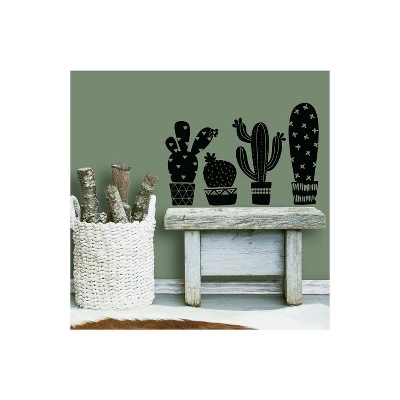 Geo Cactus Peel And Stick Wall Decal Black - RoomMates - Image 3
