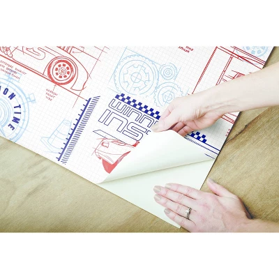 Disney Pixar Cars Schematic Peel And Stick Wallpaper Red/Blue - RoomMates - Image 3